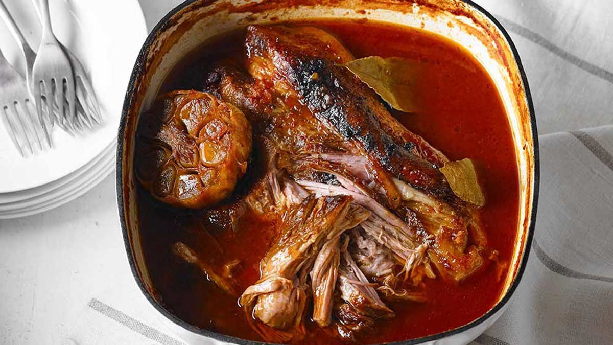 Braisé de porc au vin rouge